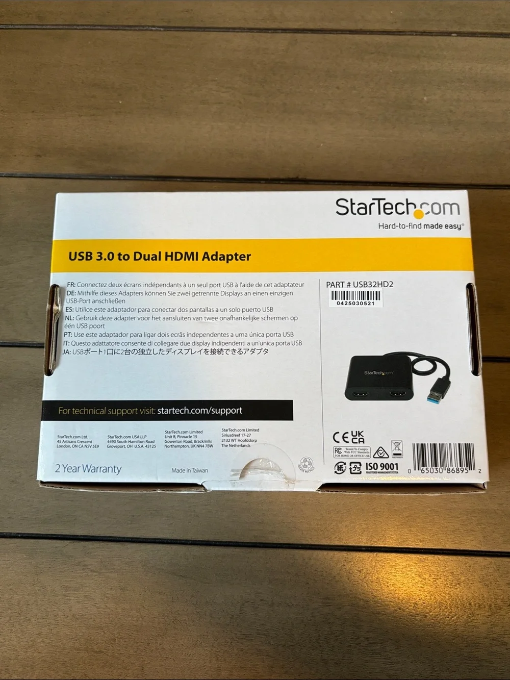 235. USB 3.0 to Dual HDMI Adapter - White and Yellow